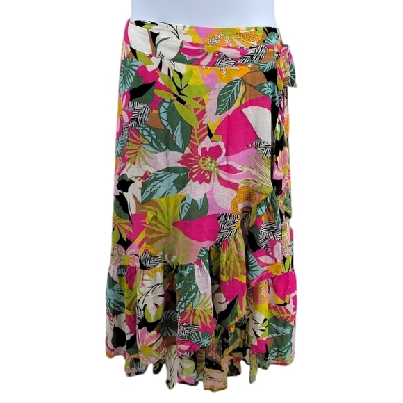 Rachel Roy Vibrant Colorful Tropical Printed Maxi Skirt Size M - Picture 1 of 9